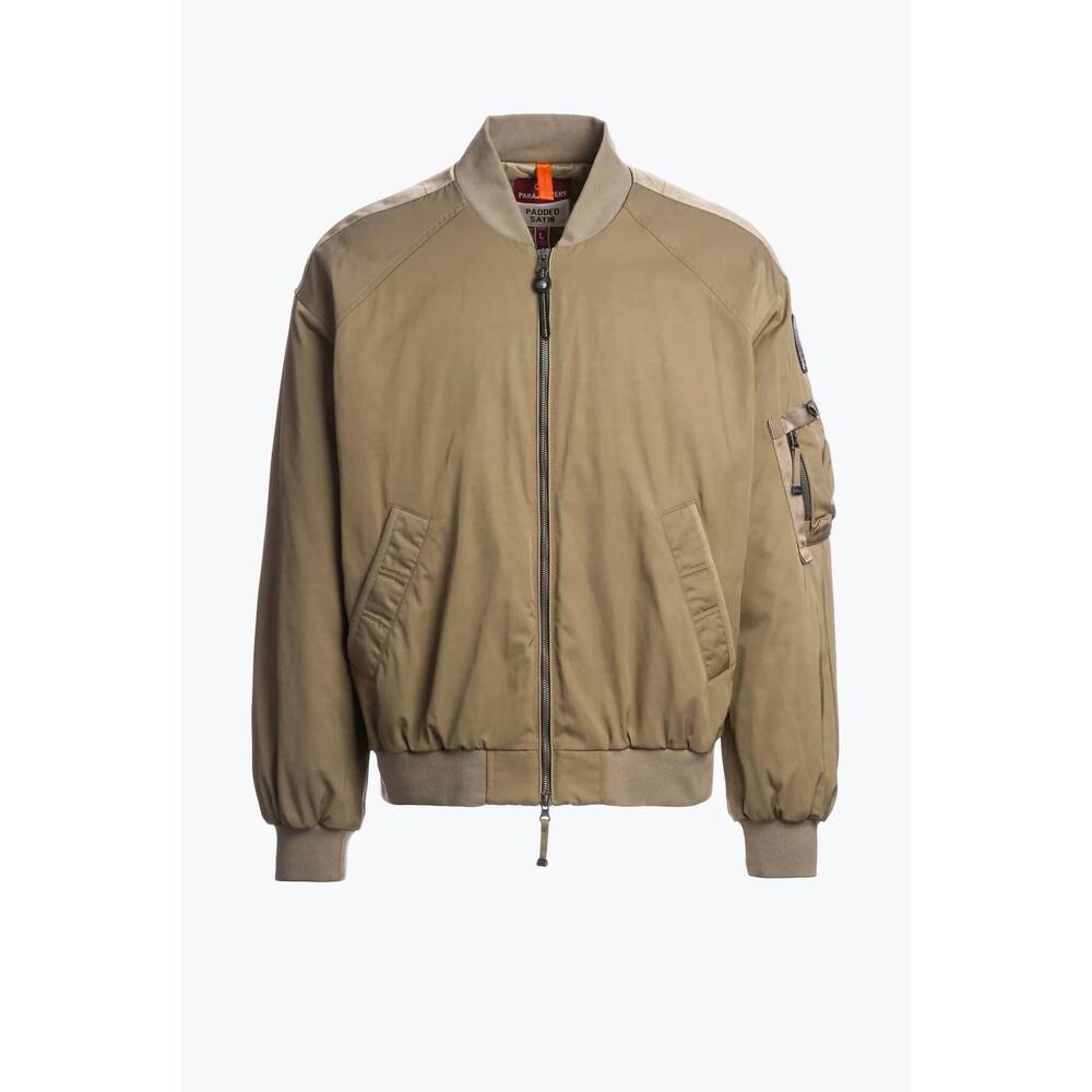 NEW PARAJUMPERS men's sam padded bomber jacket in brown